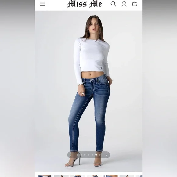 Miss Me Women's Blue Jeans ANGEL MONET SKINY JEANS NEW - washed but never worn - Picture 3 of 11